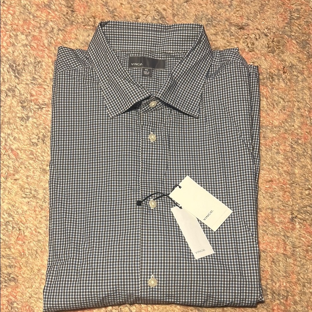 Vince Blue Checkered Men's Shirt